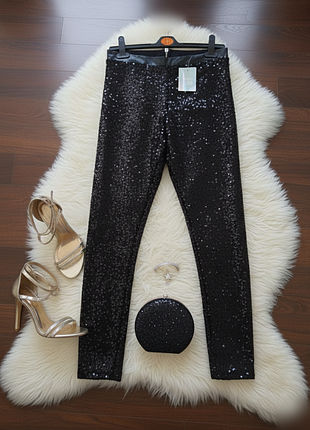 Розкішні вечірні штани розшиті паєтками