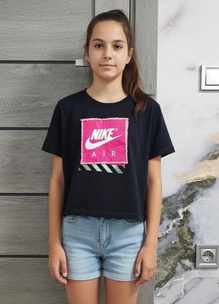 Топ nike для девочки, футболка nike для девочки, кроп топ, найк, укороченная футболка