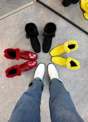 Жіночі черевики із натуральної шкіри з хутром норки ексклюзивні 3005/1