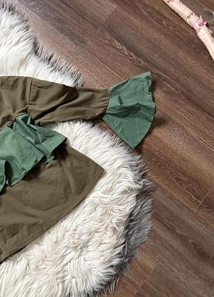 Стильна кофта топ хакі кльош джемпер 3