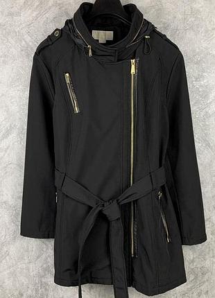 Жіноча куртка косуха утеплена з поясом капюшоном кишенями michael kors