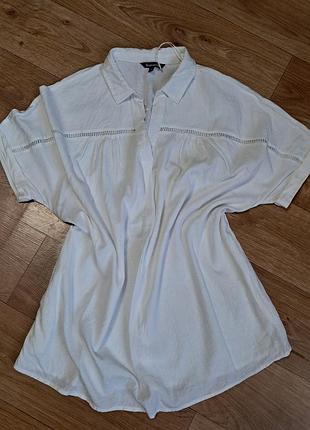 Лен блуза с карманами 56 размер