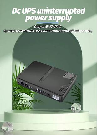 Dc1018l з акумуляторами 12000 ma\h, ups дбж повербанк для роутера, модема 18w 5/9/12в usb poe, 4*18650 li-ion