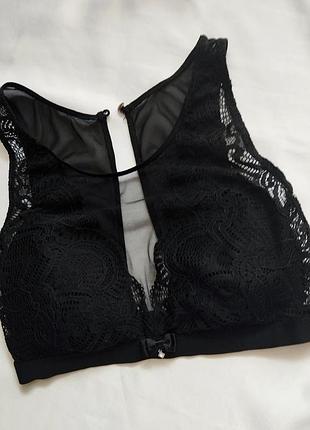 Чорний мереживний бюстгалтер-топ charade