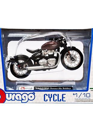 Дитяча модель мотоцикла "triumph bonneville bobber" bburago 18-51030-7 масштаб 1:18