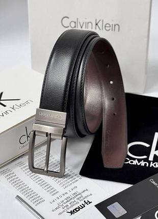Чоловічий шкіряний двосторонній ремінь calvin klein