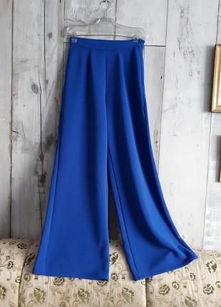 Палаццо широкі вільні брюки трикотажні блакитні р s