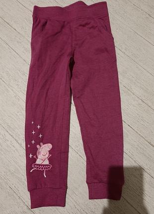 Новые спортивные штаны на флисе peppa pig немечки, р. 98-104см, будет и на 110, см.замеры