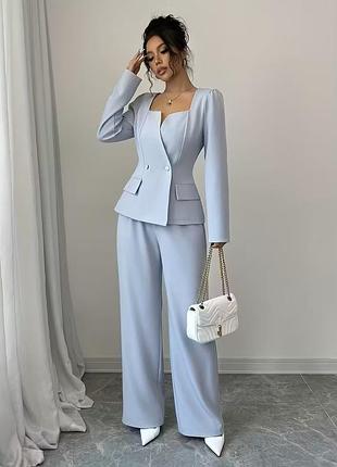 Костюм-двойка, женский, офисный, брючный 44,50-52