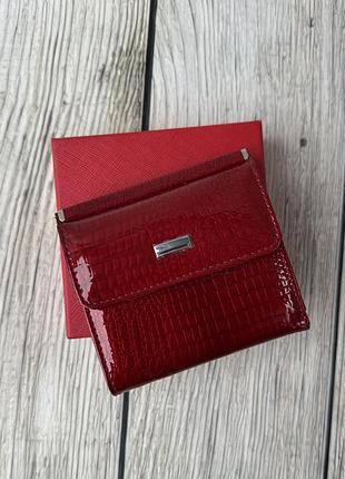 Маленький шкіряний червоний гаманець (люкс)