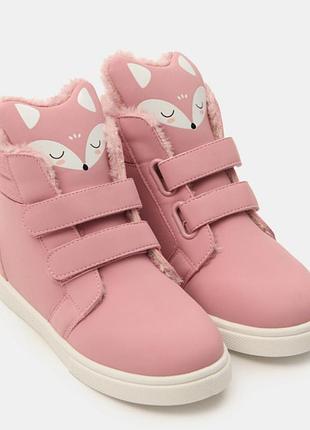 Черевики теплі польща для дівчинки на липучках єврозима демісезонні