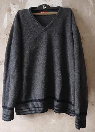 Вовняний светр від бренду kickers (100% вовна) – класика в сірому кольорі!