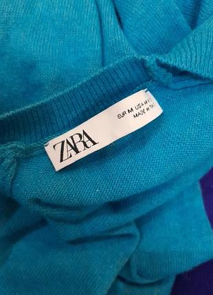 Бирюзовый свитер zara 3
