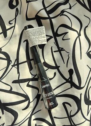Рідка підводка для очей ln pro liquid eyeliner waterproof soft brush водостійка, з м'яким пензликом, 101 чорна, 3.5 г