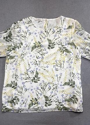 Hobbs london белый топ футболка с квинтковым принтом размер u9 14