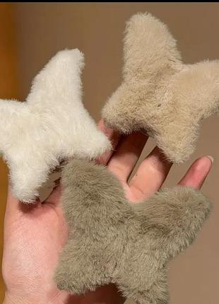 Пушистые заколки