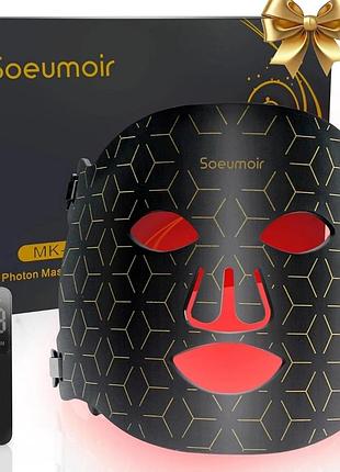 Світлодіодна маска для обличчя — маска для терапії червоним світлом від акне, зменшує дрібні зморшки.