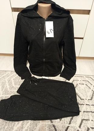 Утепленный костюм женский с блестками