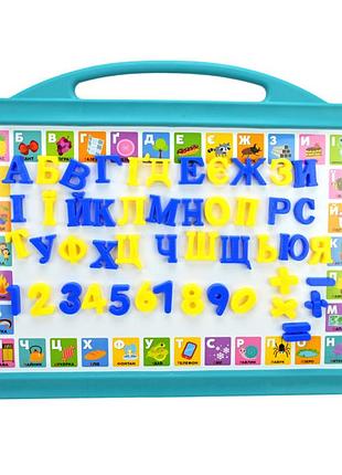 Доска для рисования магнитная страна игрушек двухсторонняя голубая (pl-7061)