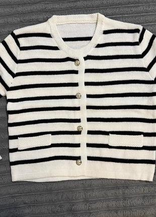 Кардиган в смужку, заміри на фото
