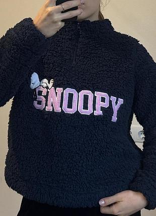 Плюшева кофта snoopy, тепла teddy кофта на блискавці