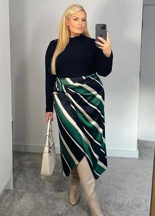 Зелена міді спідниця