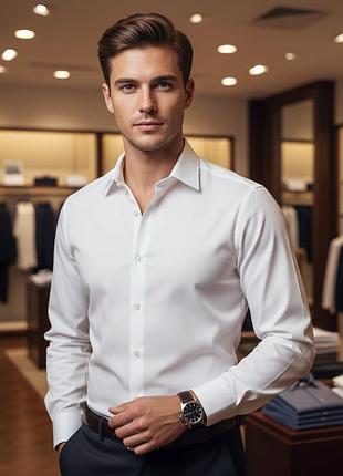 Мужская рубашка taylor &amp; wright, белая, размер s, полиэстер/хлопок