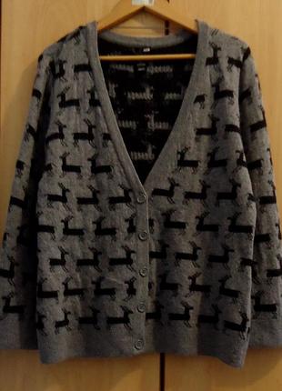 Супер брендовий кардиган жакет кофта вовна р.48-50