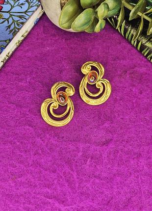Серьги avon sculpted art matte 1990 год, винтаж