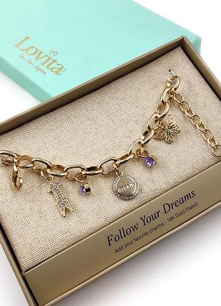 Браслет з підвісами на ланцюжку у рідній коробочці від компанії lovita