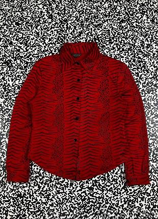 Вінтажна жіноча рубашка versace у леопардовом принті