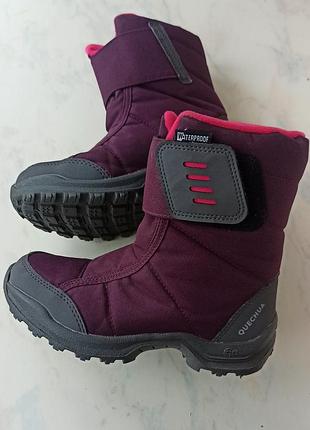Сапоги зимние детские теплые водонепроницаемые quechua sh100 warm