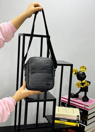 Сумка маленькая черная мужская через плечо  hugo boss хьюго босс кросс-боди