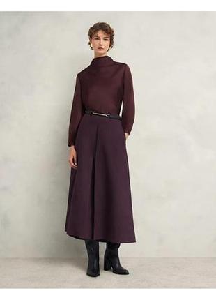 Сливова міді спідниця до низу розширена тренд сезону