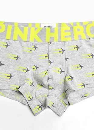 Боксери для чоловіків pink hero сірого кольору з літаками