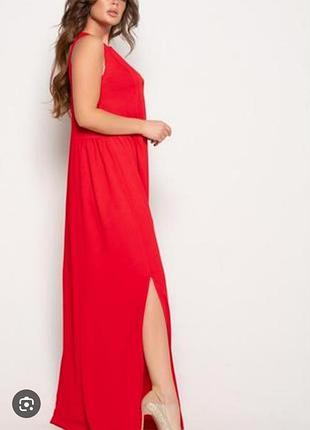 Платье макси mango красное
