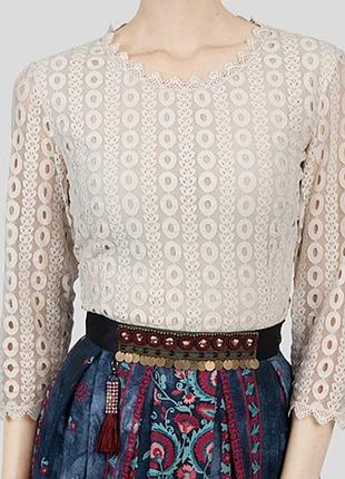 Традиційна блузка «funny tracht» з мереживом білого кольору, sportalm