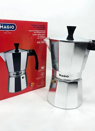 Гейзерна кавоварка magio mg-1002, 300 мл (на 6 чашок)
