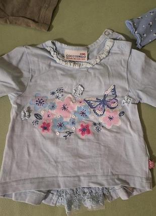 Футболка з довгим рукавом, по переду принт - квіти. бренд coccodrillo