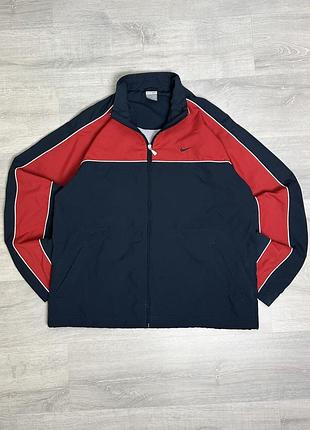 Vintage 00’s men’s nike track jacket navy blue & red size l члллвіча куртка курточка найк мужская куртка кофта олимпийка