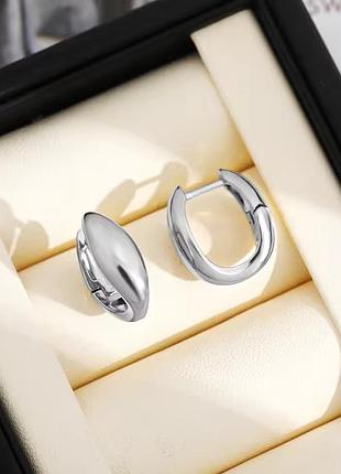 Серьги минимализм гладкие нержавеющая сталь stainless steel