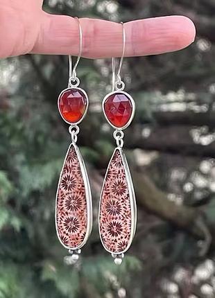 Серьги в этно ретро винтажном стиле