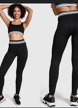 Жіночі легінси лосини для спорту s чорні pink victoria’s secret