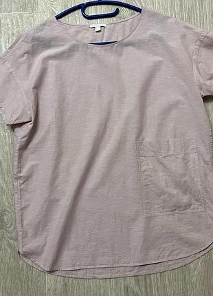 Рожевий топ-блузка із суміші бавовни та льону cos