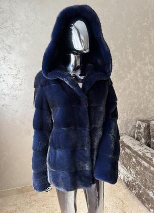 Норковая шуба с капюшоном