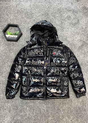 Пуховик polo чорний глянець