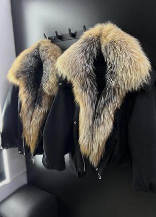 Куртка парка з натуральним хутром лисиці