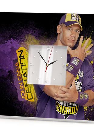 Годинник "реслер джон сіна. john cena" подарунок для фанатів реслінгу wwe, прикраса інтер'єру бару, кафе, спорт і фітнес клубу