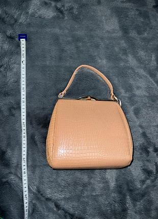Сумка лососева з тисненням під рептилію невеличка вінтажна
