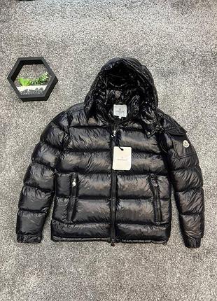Пуховик moncler black glossy